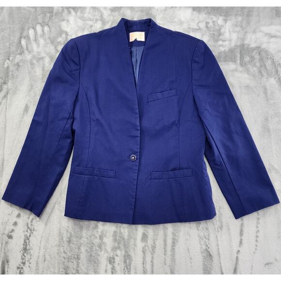 Vintage Pendleton Wool Single Button Blazer Jacket Size 16 Blue Lined Office - Picture 1 of 9